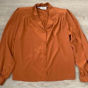 Peters & Ashley Orange Button Down Blouse Size 10